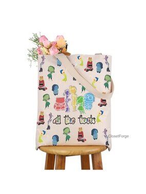 Polyester Tote Bag Cartoon Character Gift Reusable Shoulder Bag